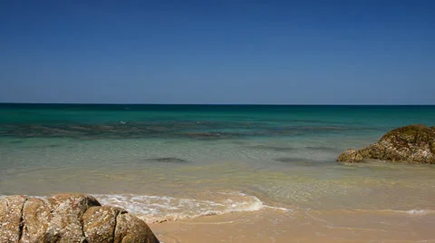 Rocks and waves at the beach. Stock Footage 35229734