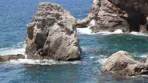 Rocks and Waves Stock Footage 11017576