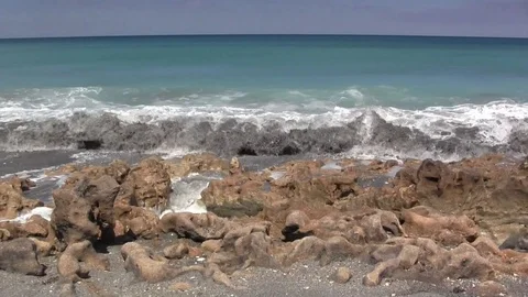 Rocks and Waves Stock Footage 88972333