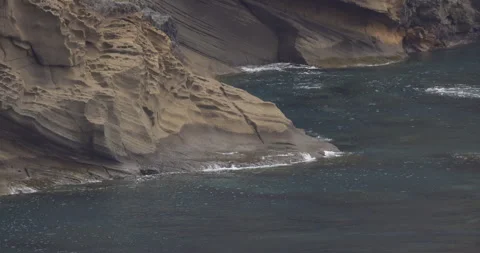 Rocks and waves on the ocean, Madeira, 4K Stock Footage 246324986