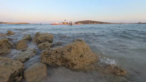 Rocks and waves. Seaview. Sunset. Stock Footage 114987585