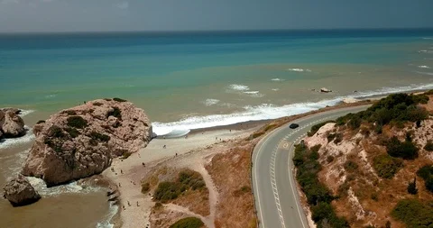 Rocks Of Aphrodite, Paphos, Cyprus Video stock 127761608