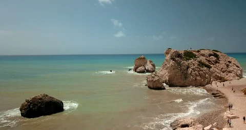 Rocks Of Aphrodite, Paphos, Cyprus Stock Footage 127761836