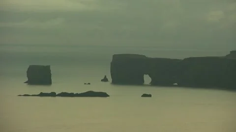 Rocks with Arch in Vik Iceland-9 Video stock 47765336