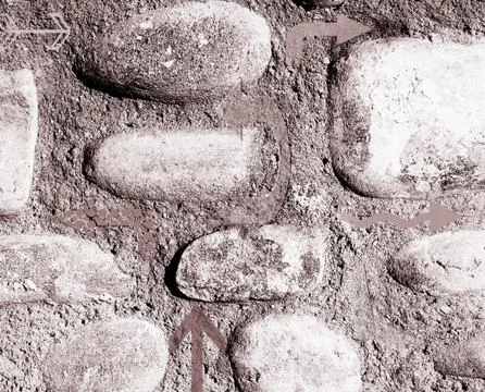 Rocks &amp; arrows - concept background Stock Photos