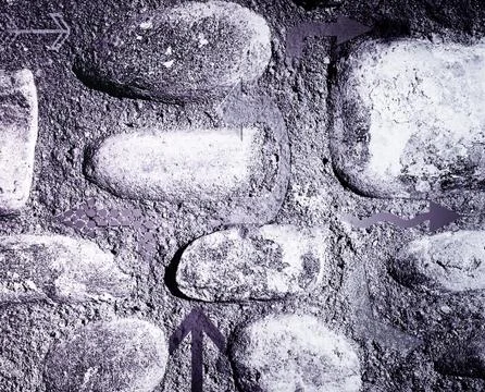 Rocks &amp; arrows - concept background Stock Photos