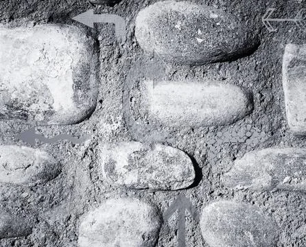 Rocks &amp; arrows - concept background Stock Photos