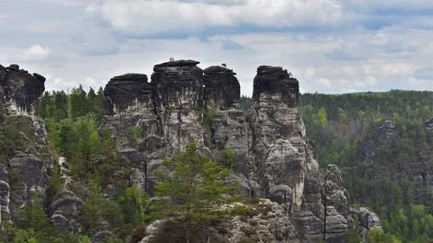 Rocks in Bastei Stock Photos