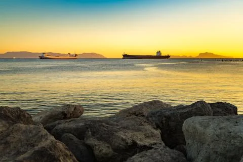 Rocks on bay Stock Photos
