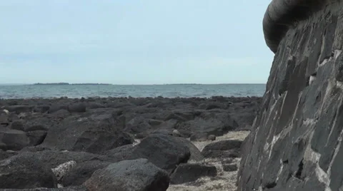 Rocks on beach Stock Footage 36044034