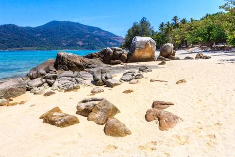 Rocks on the beach Foto stock