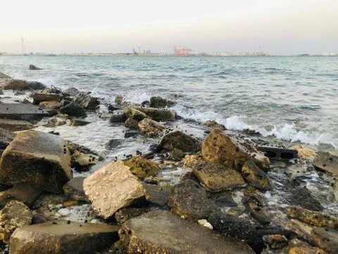Rocks on beach Foto stock