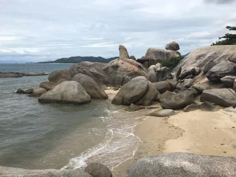 Rocks on the beach at Samui Stock Photos