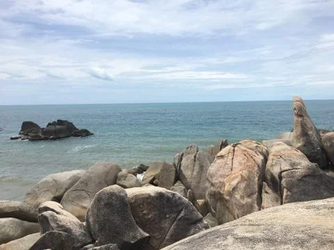 Rocks on the beach at Samui Stock Photos