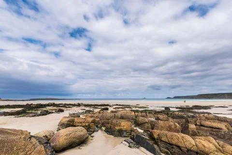 Rocks at Beach Sennen Stock Photos