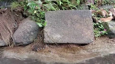 The rocks beside the river with normal water flow Stock Footage 224982988