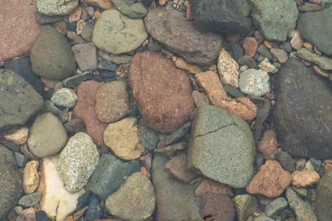 Rocks at the bottom of a clear river. Stock Photos