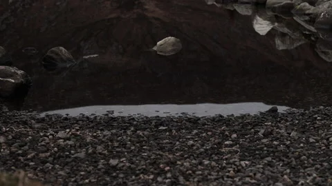 Rocks Breaking the Surface of Stillwater. Achill Island, Ireland Stock Footage 239548341