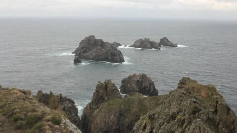 Rocks in Cape Ortegal in Spain Stock Footage 250293868