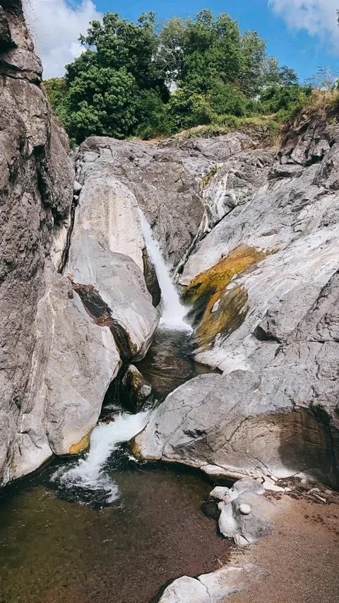 Rocks, cascade, rock, forest, green, fall, falls, mountain, flow, waterfalls Stock Footage 233709919