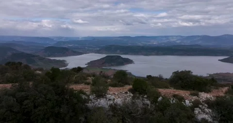 The rocks at The Cirque de Moureze close to the Lac du Salagou Stock Footage 201517714