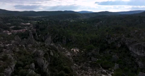 The rocks at The Cirque de Moureze close to the Lac du Salagou Stock Footage 201517742