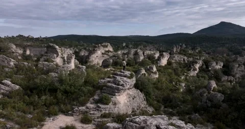 The rocks at The Cirque de Moureze close to the Lac du Salagou Stock Footage 201517815