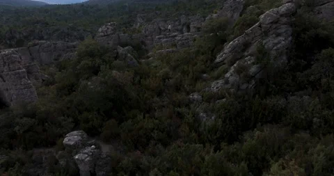 The rocks at The Cirque de Moureze close to the Lac du Salagou Stock Footage 201517944