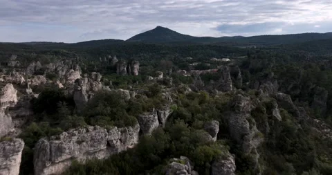 The rocks at The Cirque de Moureze close to the Lac du Salagou Stock Footage 201517995