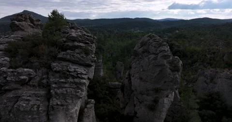 The rocks at The Cirque de Moureze close to the Lac du Salagou Stock Footage 201518077