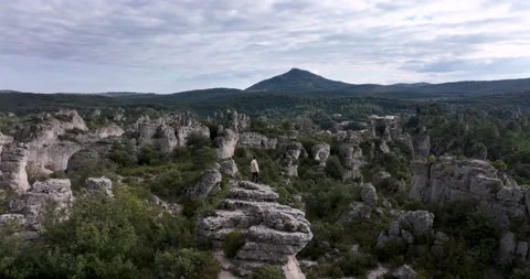 The rocks at The Cirque de Moureze close to the Lac du Salagou Stock Footage 201518192