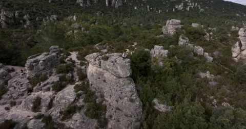 The rocks at The Cirque de Moureze close to the Lac du Salagou Stock Footage 201518372