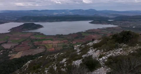 The rocks at The Cirque de Moureze close to the Lac du Salagou Stock Footage 201518592