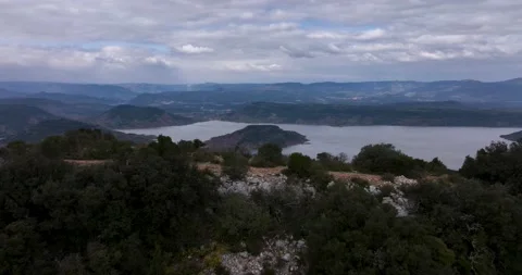 The rocks at The Cirque de Moureze close to the Lac du Salagou Stock Footage 201518646