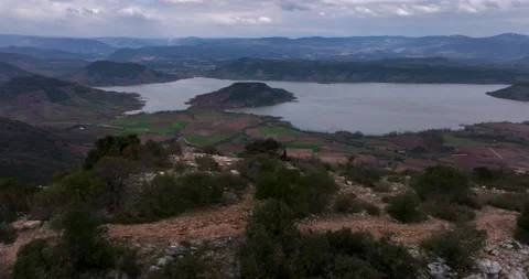 The rocks at The Cirque de Moureze close to the Lac du Salagou Stock Footage 201518691