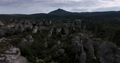 The rocks at The Cirque de Moureze close to the Lac du Salagou Stock Footage 201518708