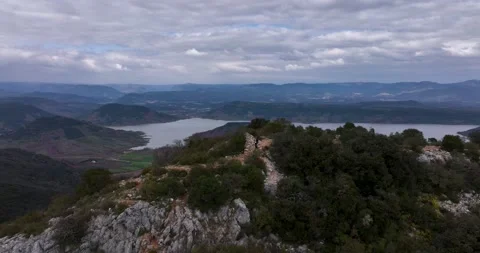 The rocks at The Cirque de Moureze close to the Lac du Salagou Stock Footage 201518730