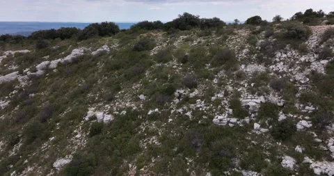 The rocks at The Cirque de Moureze close to the Lac du Salagou Stock Footage 201518792