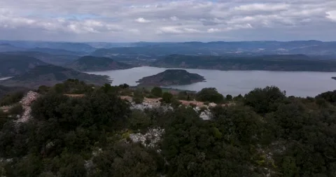 The rocks at The Cirque de Moureze close to the Lac du Salagou Stock Footage 201518803