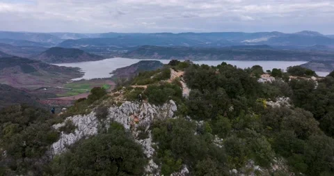 The rocks at The Cirque de Moureze close to the Lac du Salagou Stock Footage 201518852