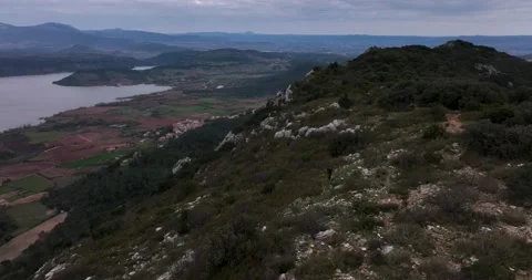 The rocks at The Cirque de Moureze close to the Lac du Salagou Stock Footage 201519166