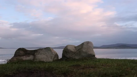 Rocks on a Cliff's Edge. Achill Island, Ireland. Stock Footage 239483814