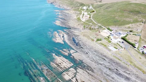 Rocks Coast Britain Stock Footage 211875180