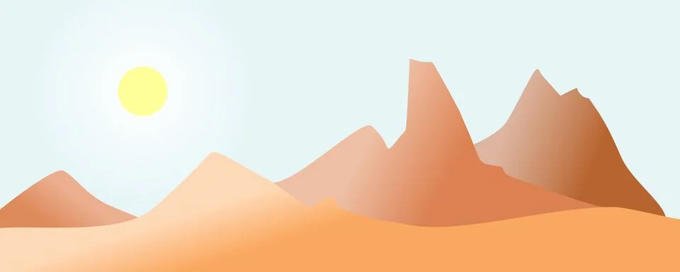 Rocks in the desert Stock Illustration