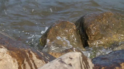Rocks Dolly Water Splash Stock Footage 57718364