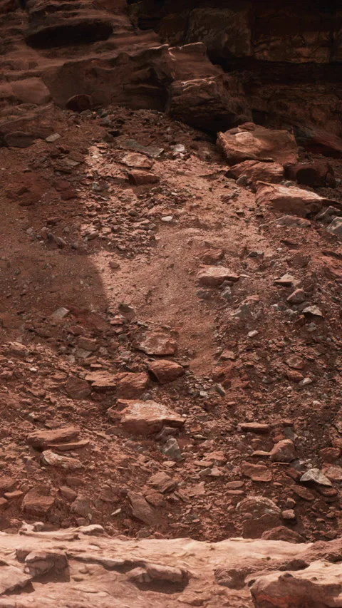 Rocks on a dry surface with textures and colors in a natural setting Stock Footage 347549437