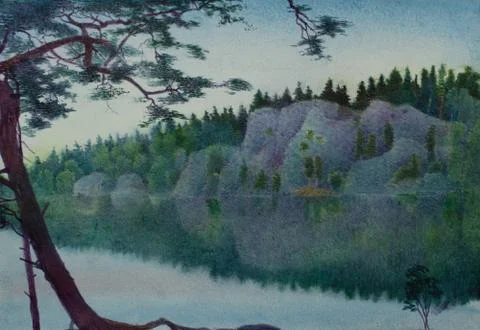 Rocks at dusk Stock Illustration