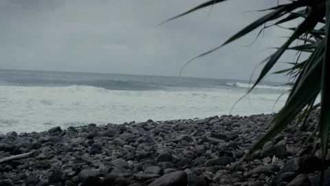Rocks at the edge of the ocean shore Stock Footage 169261902