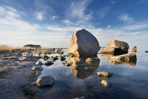 Rocks at evening light Stock Photos
