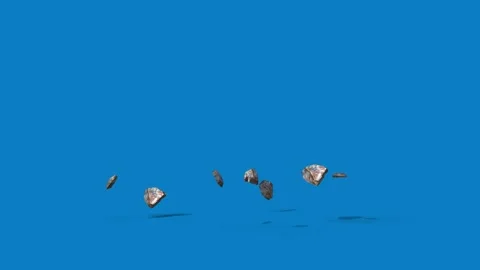 Rocks Float in the Air and Fall Blue Scr... | Stock Video | Pond5